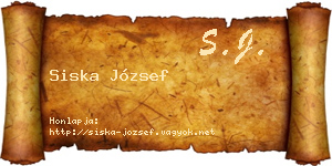 Siska József névjegykártya